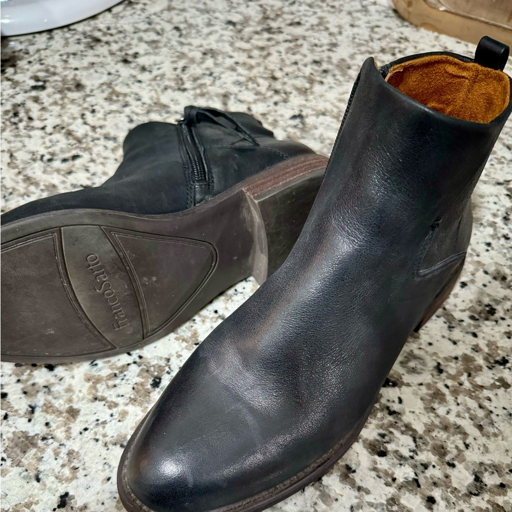 Women’s Black Ankle Booties with Zipper. - Picture 2 of 2